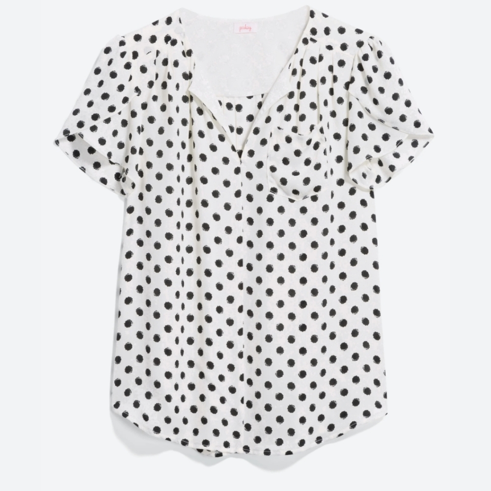 41 Hawthorne - 2X short sleeve tulip detail blouse